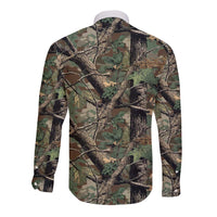 Santa Deer Hunting Christmas Long Sleeve Button Shirt Hunting Camouflage Patterns - Wonder Print Shop