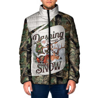 Santa Deer Hunting Christmas Padded Jacket Hunting Camouflage Patterns - Wonder Print Shop