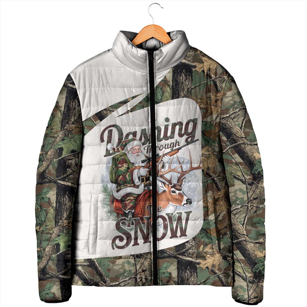 Santa Deer Hunting Christmas Padded Jacket Hunting Camouflage Patterns - Wonder Print Shop