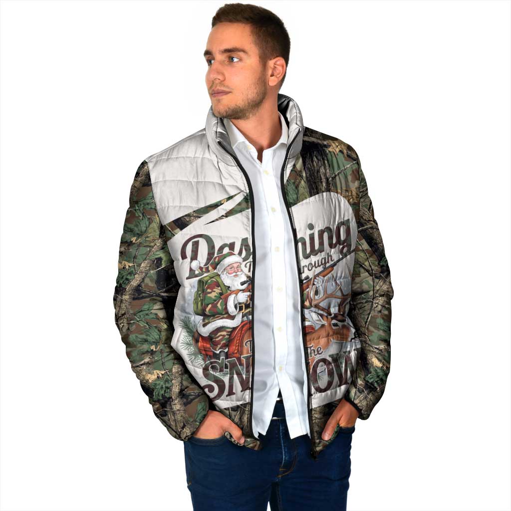 Santa Deer Hunting Christmas Padded Jacket Hunting Camouflage Patterns - Wonder Print Shop