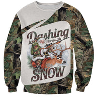 Santa Deer Hunting Christmas Sweatshirt Hunting Camouflage Patterns - Wonder Print Shop