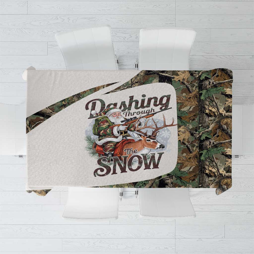 Santa Deer Hunting Christmas Tablecloth Hunting Camouflage Patterns - Wonder Print Shop