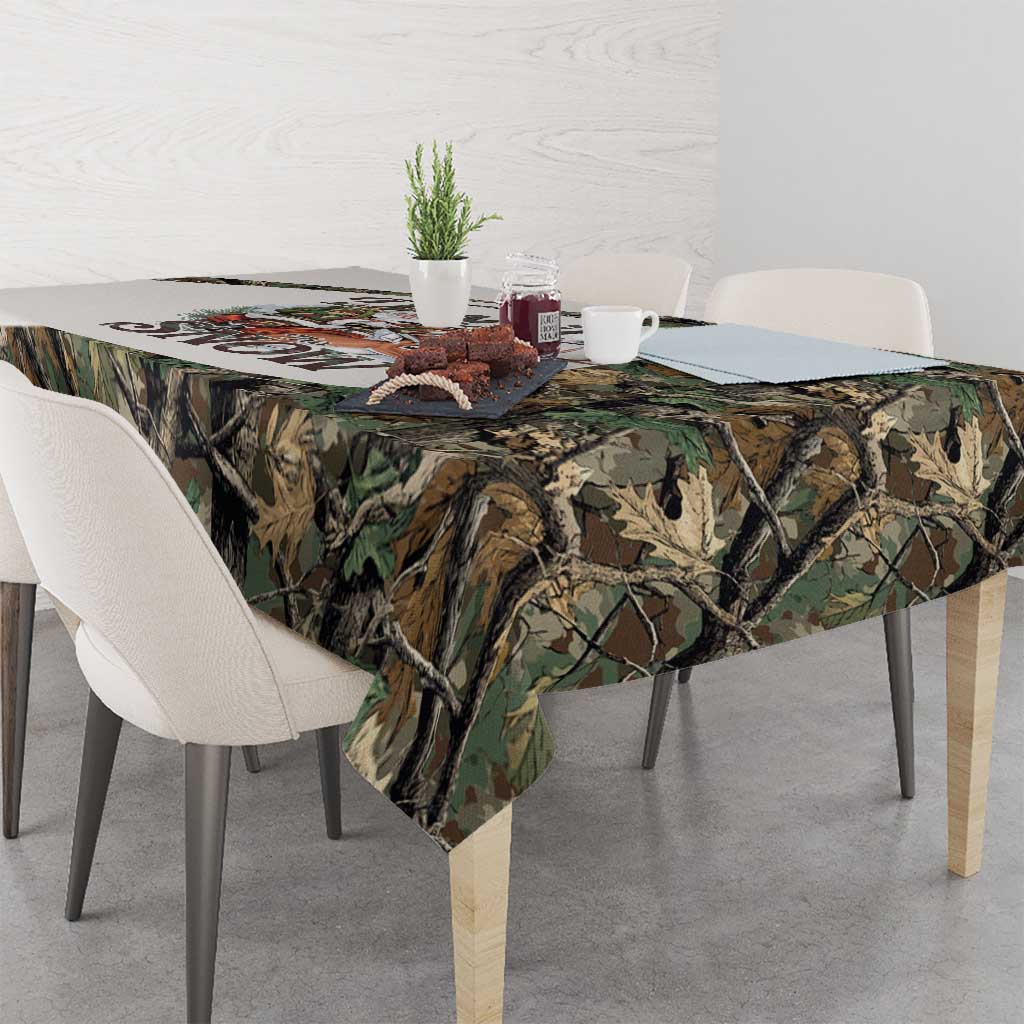 Santa Deer Hunting Christmas Tablecloth Hunting Camouflage Patterns - Wonder Print Shop