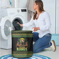 Merry Hunmas Laundry Basket Hunter Deer Santa Hat - Wonder Print Shop