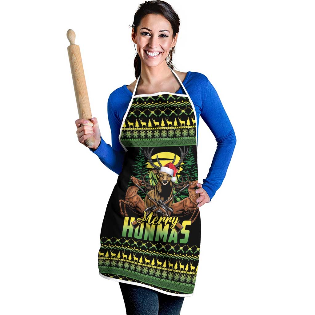 Merry Hunmas Apron Hunter Deer Santa Hat - Wonder Print Shop