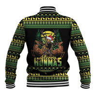 Merry Hunmas Baseball Jacket Hunter Deer Santa Hat - Wonder Print Shop