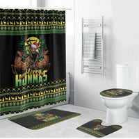 Merry Hunmas Bathroom Set Hunter Deer Santa Hat - Wonder Print Shop
