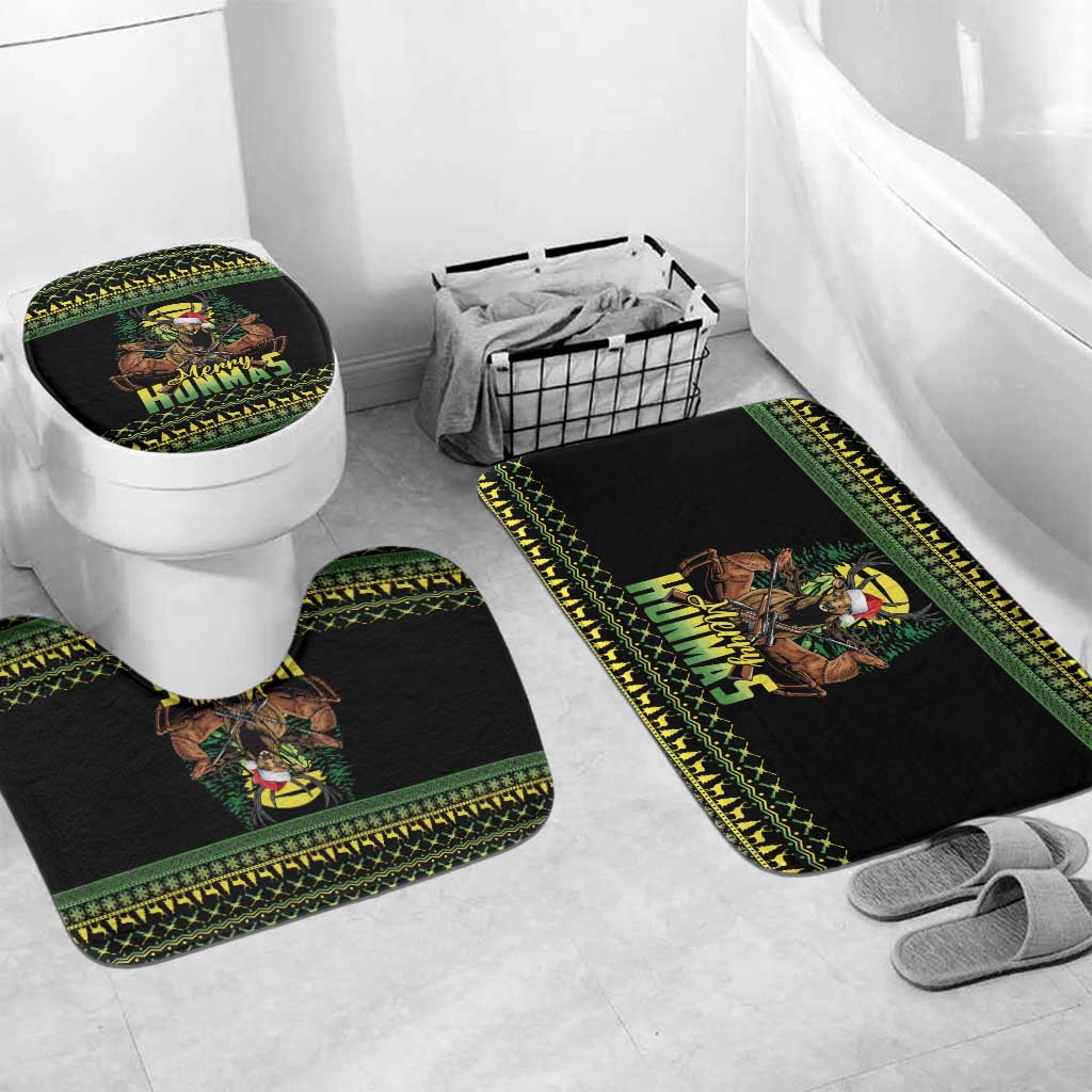 Merry Hunmas Bathroom Set Hunter Deer Santa Hat - Wonder Print Shop
