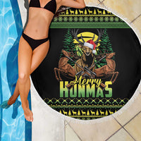Merry Hunmas Beach Blanket Hunter Deer Santa Hat - Wonder Print Shop
