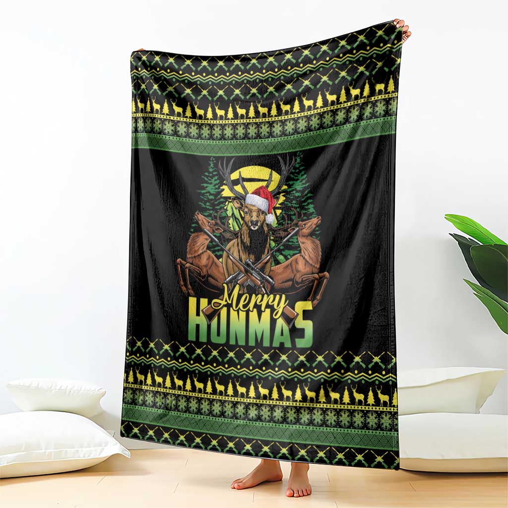 Merry Hunmas Blanket Hunter Deer Santa Hat - Wonder Print Shop
