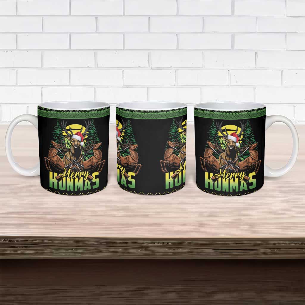 Merry Hunmas Ceramic Mug Hunter Deer Santa Hat - Wonder Print Shop