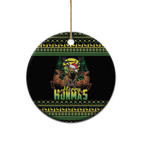 Merry Hunmas Ceramic Ornament Hunter Deer Santa Hat - Wonder Print Shop