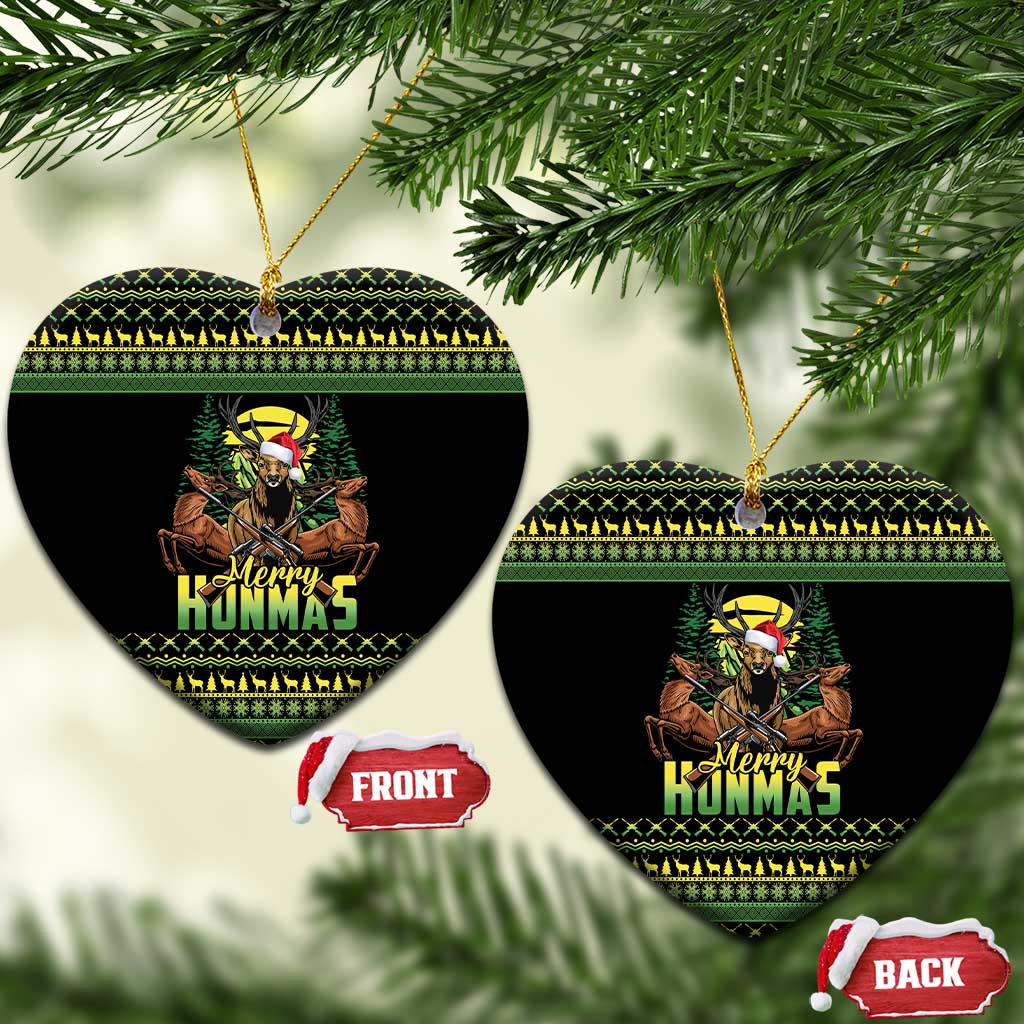 Merry Hunmas Ceramic Ornament Hunter Deer Santa Hat - Wonder Print Shop