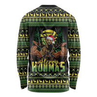 Merry Hunmas Long Sleeve Shirt Hunter Deer Santa Hat - Wonder Print Shop