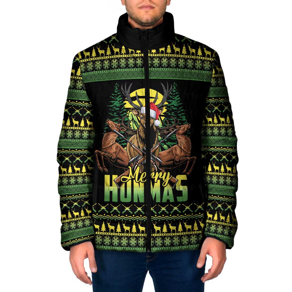 Merry Hunmas Padded Jacket Hunter Deer Santa Hat - Wonder Print Shop