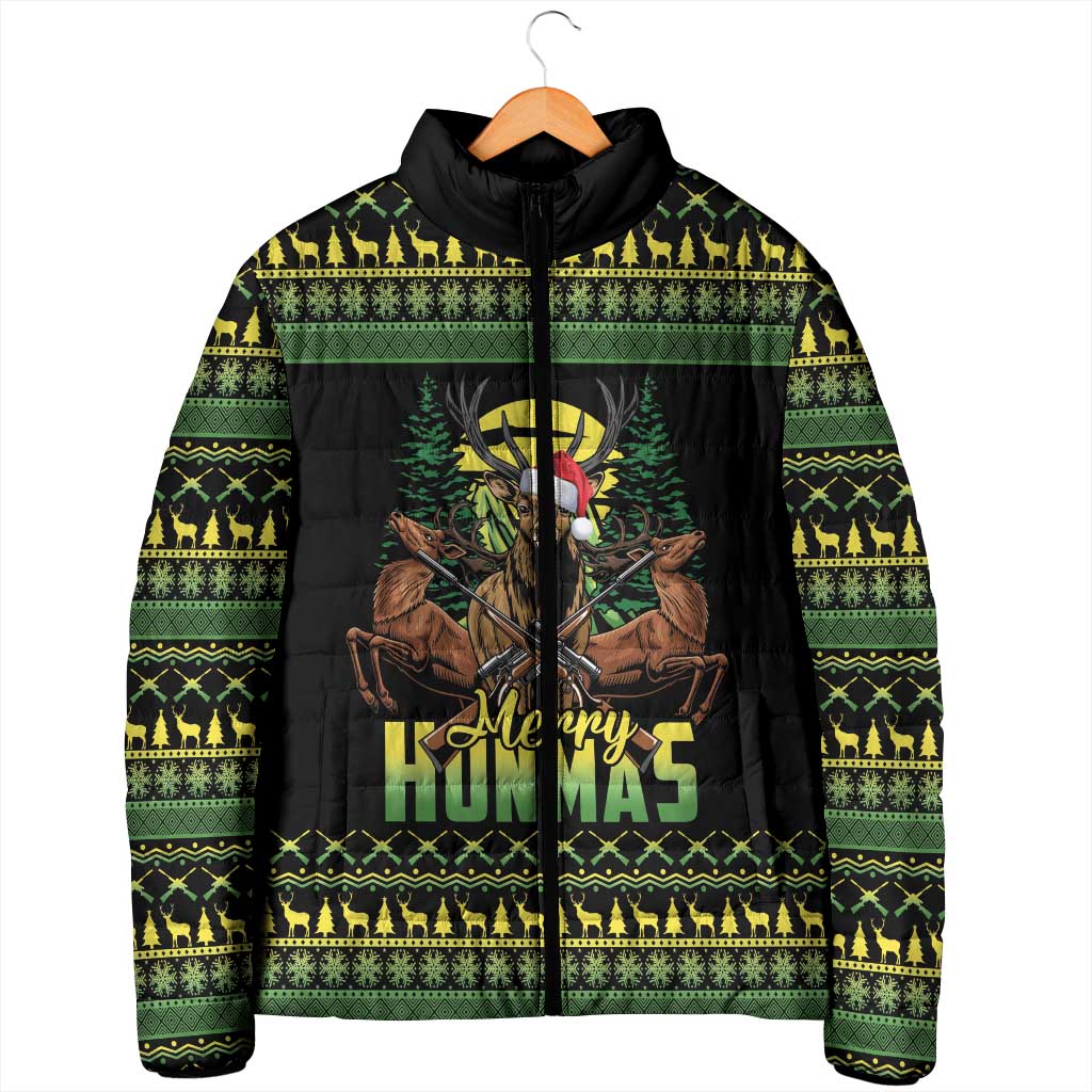 Merry Hunmas Padded Jacket Hunter Deer Santa Hat - Wonder Print Shop