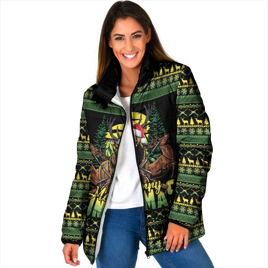 Merry Hunmas Padded Jacket Hunter Deer Santa Hat - Wonder Print Shop