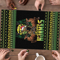 Merry Hunmas Puzzle Hunter Deer Santa Hat - Wonder Print Shop