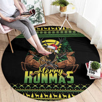 Merry Hunmas Round Carpet Hunter Deer Santa Hat - Wonder Print Shop