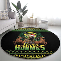 Merry Hunmas Round Carpet Hunter Deer Santa Hat - Wonder Print Shop