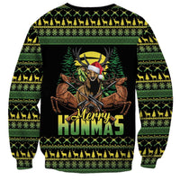 Merry Hunmas Sweatshirt Hunter Deer Santa Hat - Wonder Print Shop