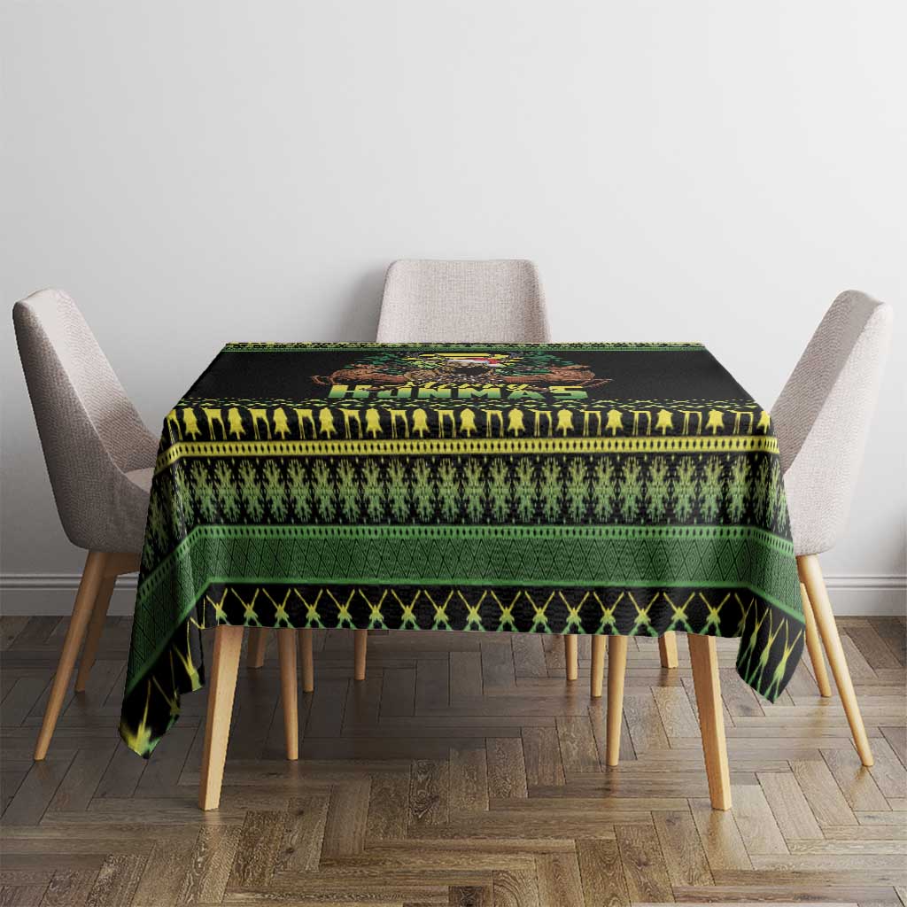 Merry Hunmas Tablecloth Hunter Deer Santa Hat - Wonder Print Shop
