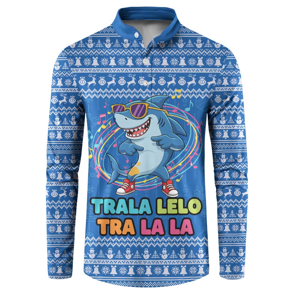 Brainrot Tralalero Tralala Shark Button Sweatshirt Christmas Funny - Wonder Print Shop