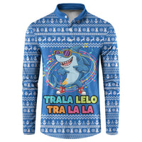 Brainrot Tralalero Tralala Shark Button Sweatshirt Christmas Funny - Wonder Print Shop