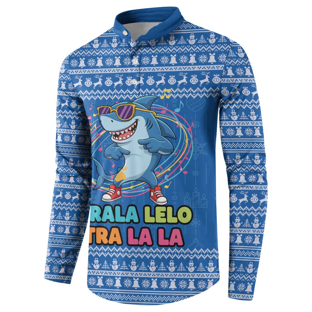 Brainrot Tralalero Tralala Shark Button Sweatshirt Christmas Funny - Wonder Print Shop