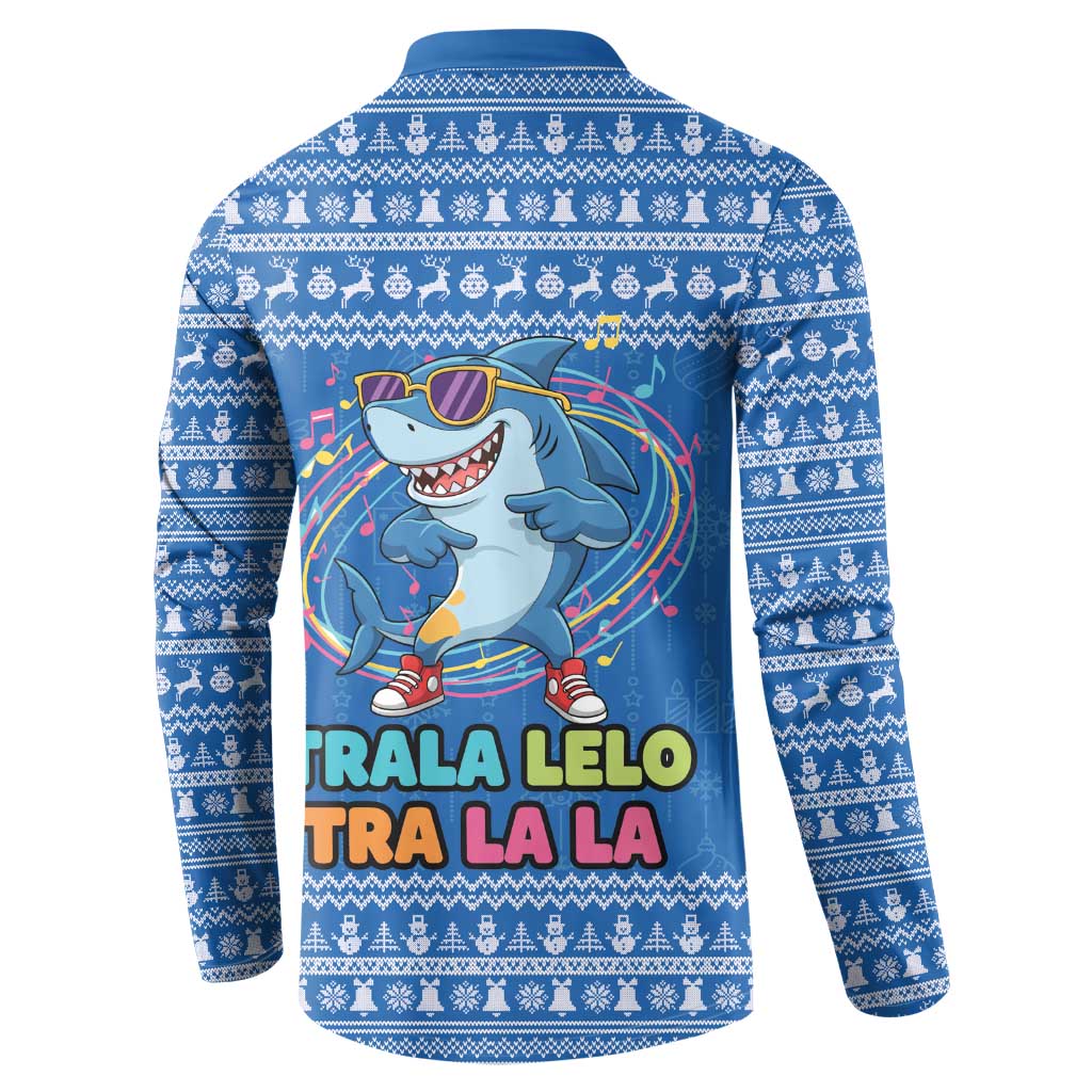 Brainrot Tralalero Tralala Shark Button Sweatshirt Christmas Funny - Wonder Print Shop