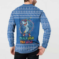 Brainrot Tralalero Tralala Shark Button Sweatshirt Christmas Funny - Wonder Print Shop