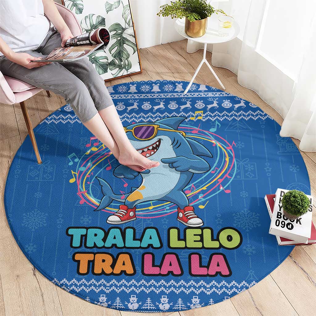 Brainrot Tralalero Tralala Shark Round Carpet Christmas Funny - Wonder Print Shop
