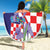 Croatia Hrvatska Checkerboard Beach Blanket Coat Of Arms With Iris Croatica