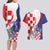 Croatia Hrvatska Checkerboard Couples Matching Long Sleeve Bodycon Dress and Hawaiian Shirt Coat Of Arms With Iris Croatica