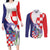 Croatia Hrvatska Checkerboard Couples Matching Long Sleeve Bodycon Dress and Long Sleeve Button Shirt Coat Of Arms With Iris Croatica