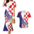 Croatia Hrvatska Checkerboard Couples Matching Mermaid Dress and Hawaiian Shirt Coat Of Arms With Iris Croatica