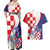 Croatia Hrvatska Checkerboard Couples Matching Off Shoulder Maxi Dress and Hawaiian Shirt Coat Of Arms With Iris Croatica