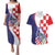 Croatia Hrvatska Checkerboard Couples Matching Puletasi and Hawaiian Shirt Coat Of Arms With Iris Croatica