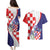 Croatia Hrvatska Checkerboard Couples Matching Puletasi and Hawaiian Shirt Coat Of Arms With Iris Croatica