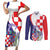 Croatia Hrvatska Checkerboard Couples Matching Short Sleeve Bodycon Dress and Long Sleeve Button Shirt Coat Of Arms With Iris Croatica