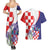 Croatia Hrvatska Checkerboard Couples Matching Summer Maxi Dress and Hawaiian Shirt Coat Of Arms With Iris Croatica