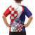 Croatia Hrvatska Checkerboard Family Matching Long Sleeve Bodycon Dress and Hawaiian Shirt Coat Of Arms With Iris Croatica