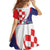 Croatia Hrvatska Checkerboard Family Matching Long Sleeve Bodycon Dress and Hawaiian Shirt Coat Of Arms With Iris Croatica