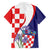 Croatia Hrvatska Checkerboard Family Matching Long Sleeve Bodycon Dress and Hawaiian Shirt Coat Of Arms With Iris Croatica