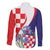 Croatia Hrvatska Checkerboard Family Matching Long Sleeve Bodycon Dress and Hawaiian Shirt Coat Of Arms With Iris Croatica