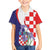 Croatia Hrvatska Checkerboard Family Matching Long Sleeve Bodycon Dress and Hawaiian Shirt Coat Of Arms With Iris Croatica