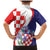 Croatia Hrvatska Checkerboard Family Matching Mermaid Dress and Hawaiian Shirt Coat Of Arms With Iris Croatica