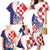 Croatia Hrvatska Checkerboard Family Matching Mermaid Dress and Hawaiian Shirt Coat Of Arms With Iris Croatica