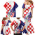 Croatia Hrvatska Checkerboard Family Matching Mermaid Dress and Hawaiian Shirt Coat Of Arms With Iris Croatica