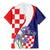 Croatia Hrvatska Checkerboard Family Matching Mermaid Dress and Hawaiian Shirt Coat Of Arms With Iris Croatica